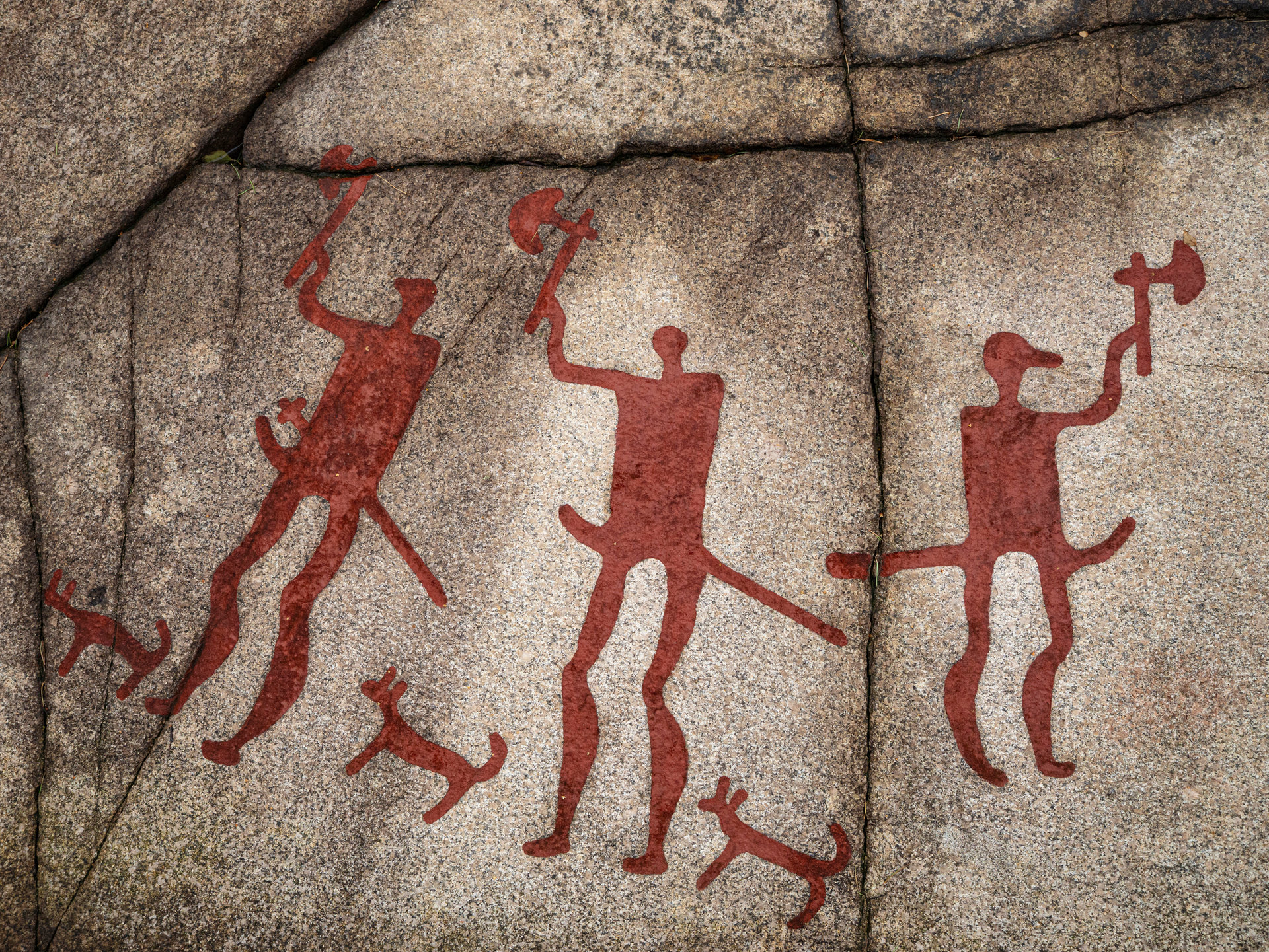 The Fossum open air panel Bronze Age and Iron Age  Tanum rock carvings.Sweden